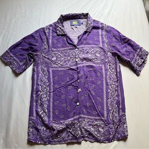 ME Makeover Essentials Purple Paisley Button Down Shirt